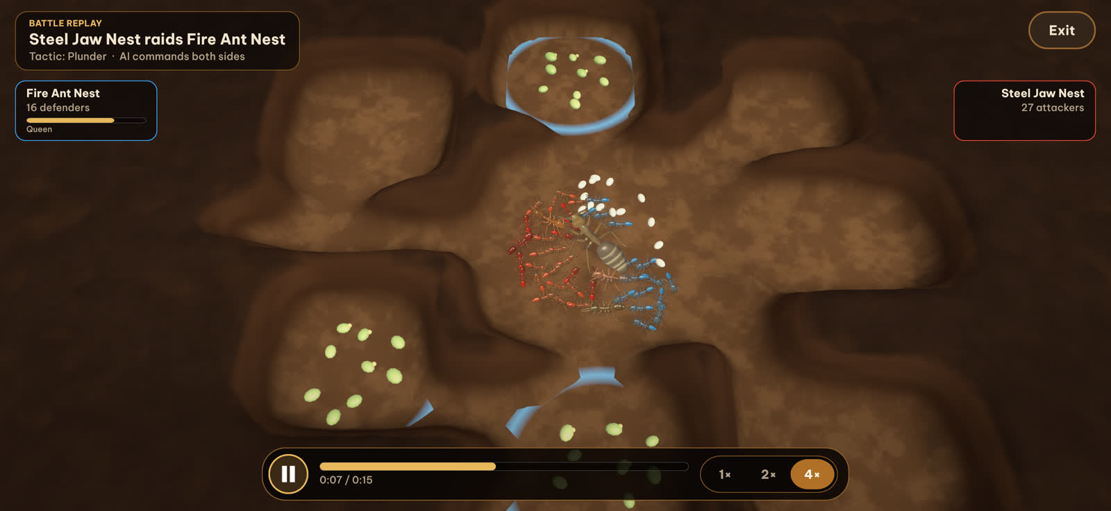 Replay of a raid inside an enemy nest