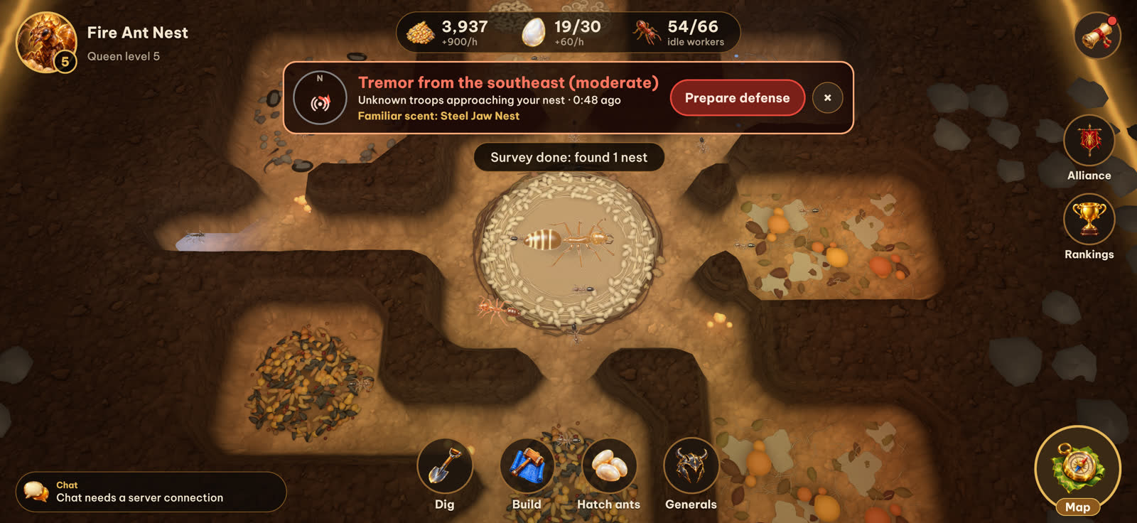 A tremor warning across the nest screen